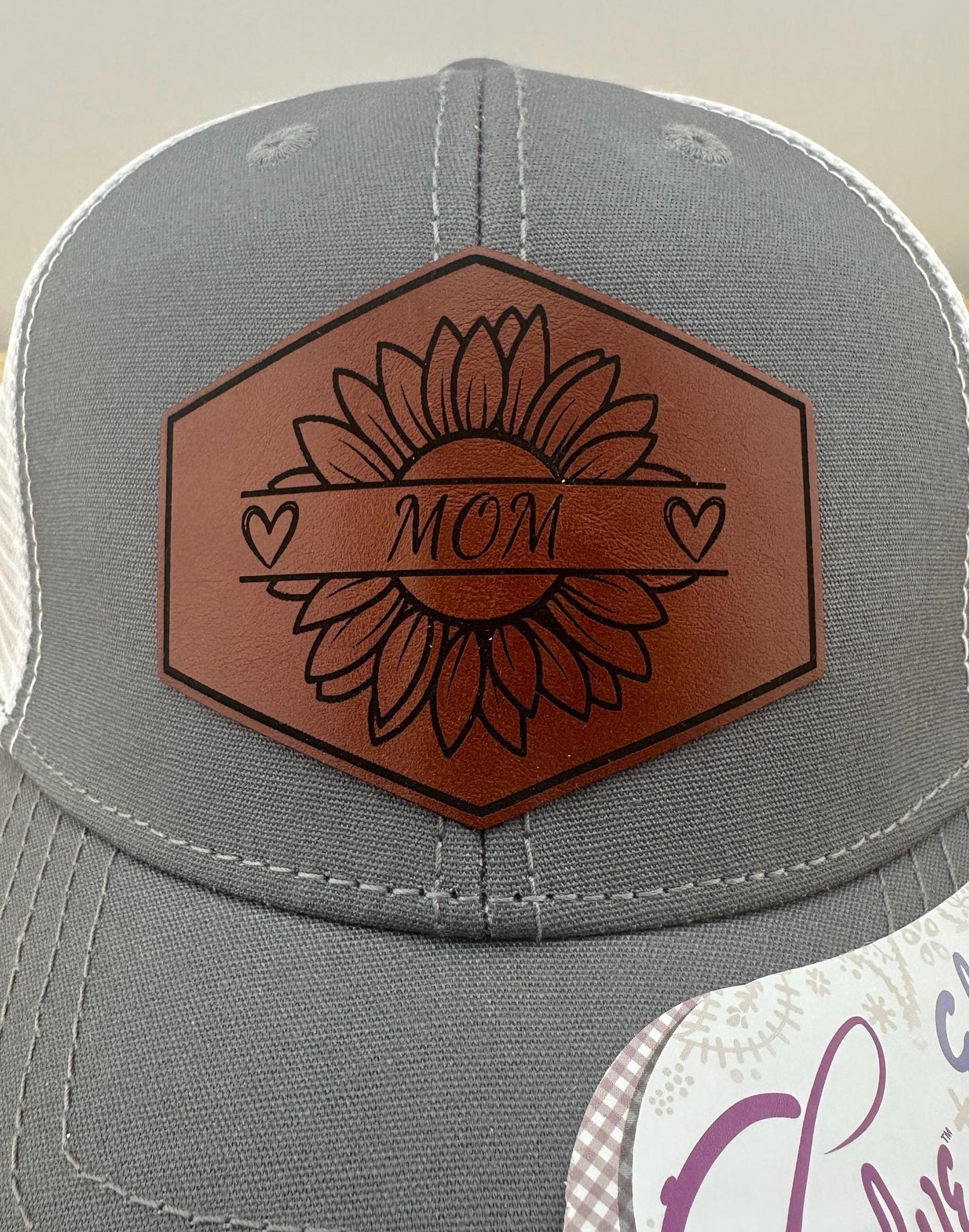 Personalized Grandma, Mom, Nana, Mama, Mamaw Custom Snapback Hat With Leather Patch