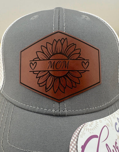 Personalized Grandma, Mom, Nana, Mama, Mamaw Custom Snapback Hat With Leather Patch