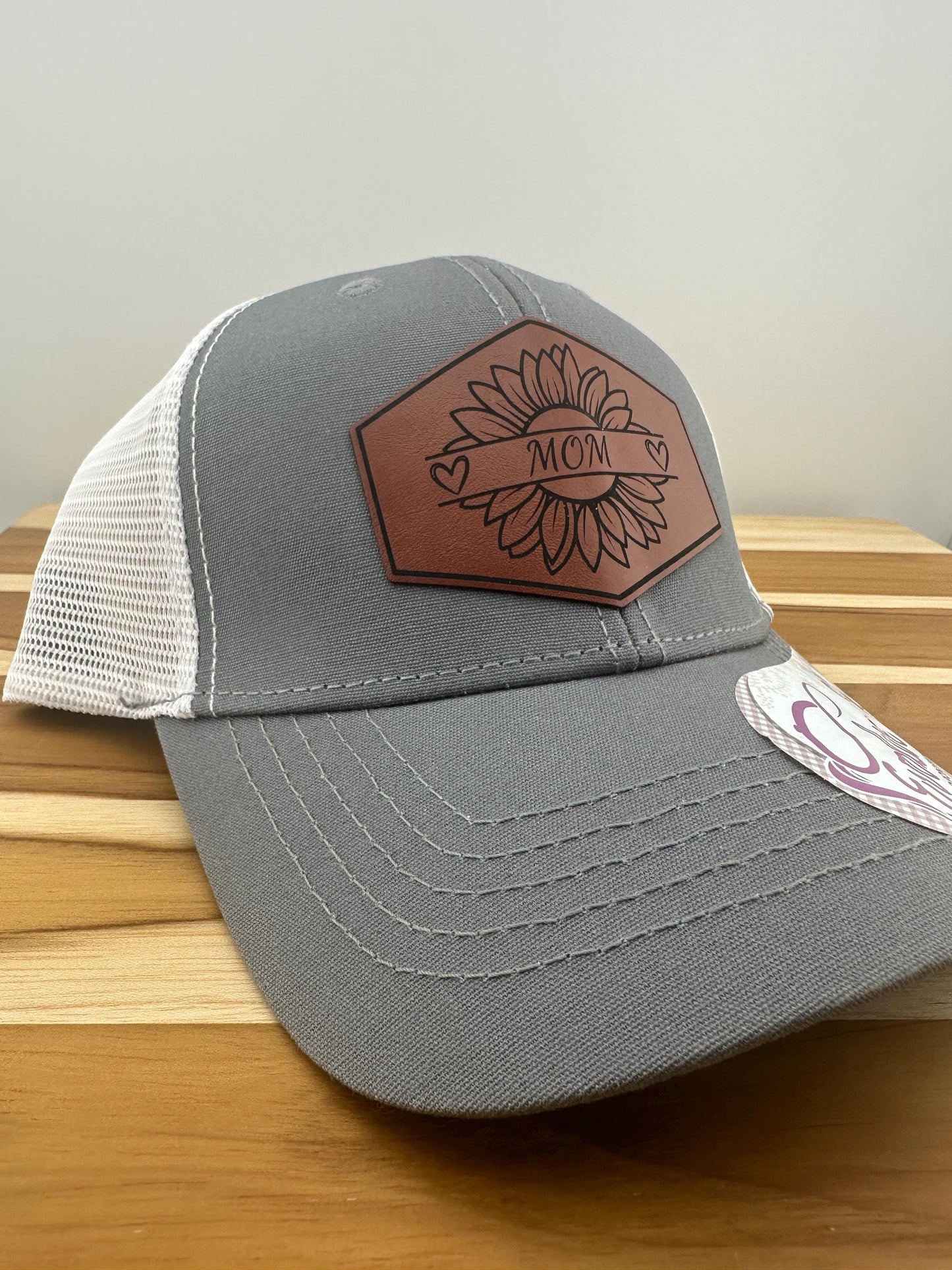 Personalized Grandma, Mom, Nana, Mama, Mamaw Custom Snapback Hat With Leather Patch