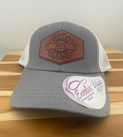 Personalized Grandma, Mom, Nana, Mama, Mamaw Custom Snapback Hat With Leather Patch